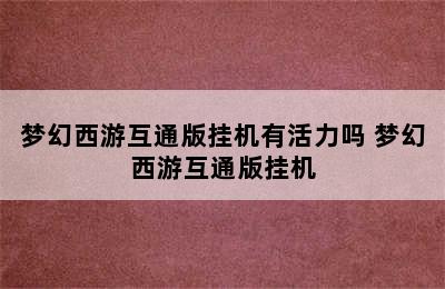 梦幻西游互通版挂机有活力吗 梦幻西游互通版挂机